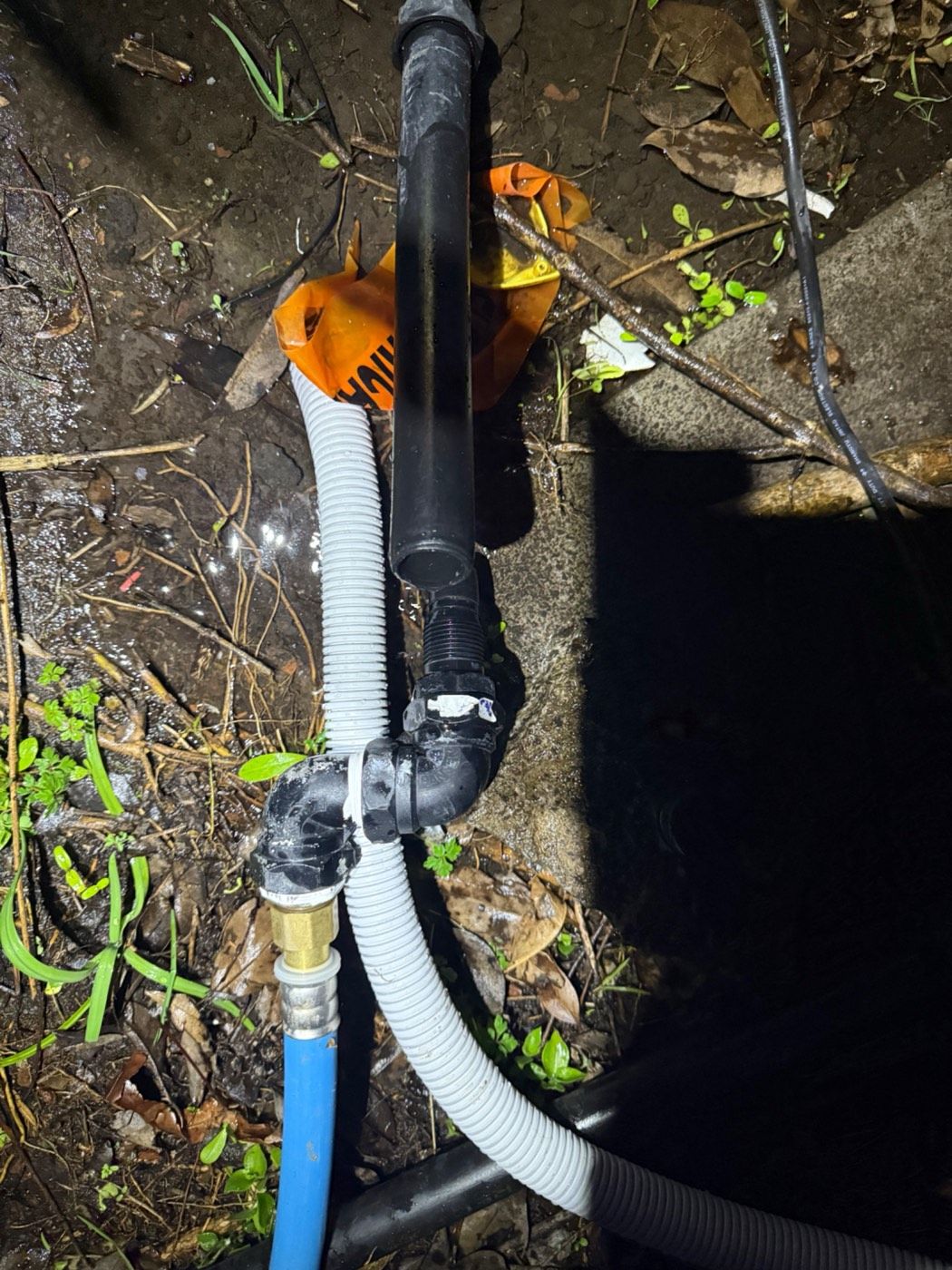 Tank water pump and poly main pipework
